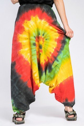 Salvari negri unisex tye dye curcubeu