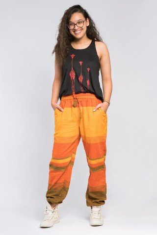 Pantaloni unisex Orange in carouri