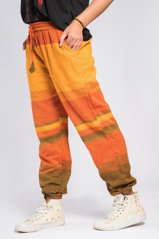 Pantaloni unisex Orange in carouri