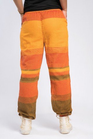 Pantaloni unisex Orange in carouri