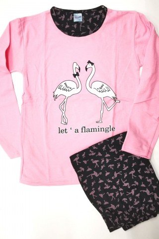 Pijama cu flamingo Let's flamingle