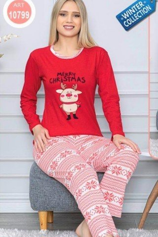 Pijama gri flausata de Craciun Merry Christmas