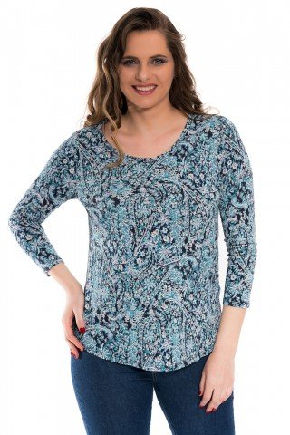 Bluza bumbac cu imprimeu multicolor