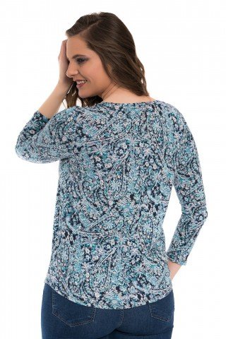 Bluza bumbac cu imprimeu multicolor