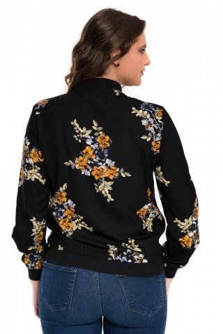 Bluzon negru cu imprimeu floral