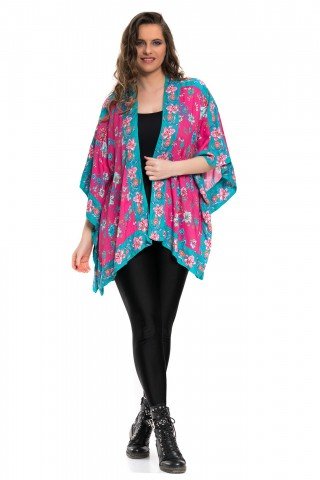 Blazer roz turcoaz print floral