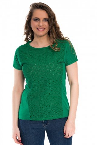 Bluza verde cu broderie sparta