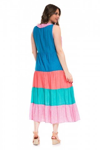 Rochie multicolora cu volane Spring