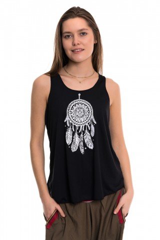 Maiou negru cu dream catcher print alb