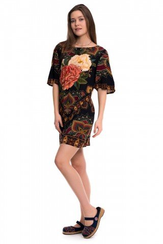 Rochie scurta multicolora Japanese Rose