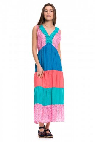 Rochie multicolora cu volane Spring