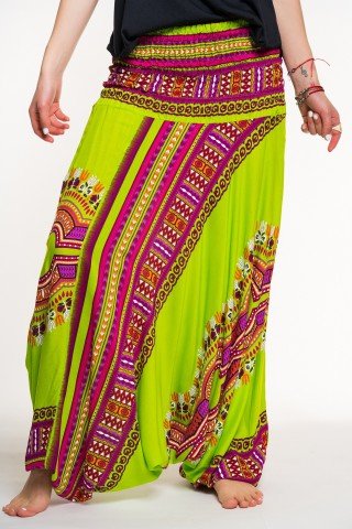 Salvari verde fistic 2 in 1 cu print african