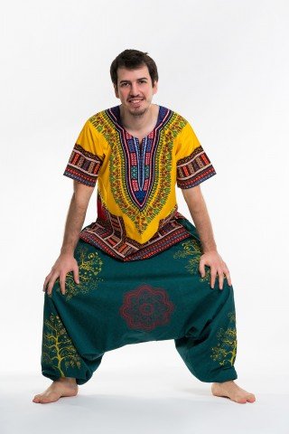 Salvari verzi grosi  Tree of Life cu mandala rosie