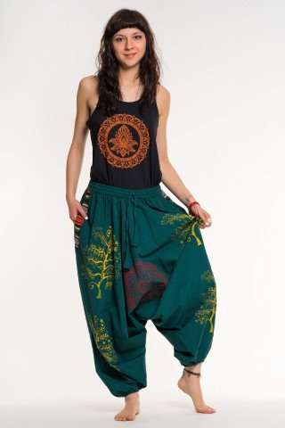 Salvari verzi grosi  Tree of Life cu mandala rosie