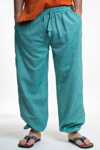 Pantaloni verde deschis cu elastic la glezne