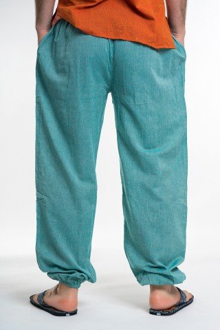 Pantaloni verde deschis cu elastic la glezne