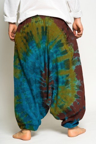 Salvari albastri tye-dye unisex