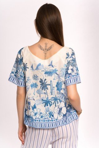 Bluza alba Blue Hawaii