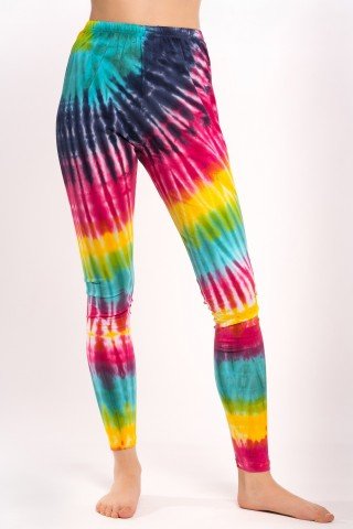 Pantaloni leggings tye-dye curcubeu