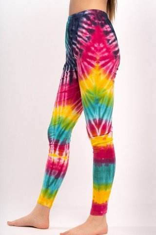 Pantaloni leggings tye-dye curcubeu