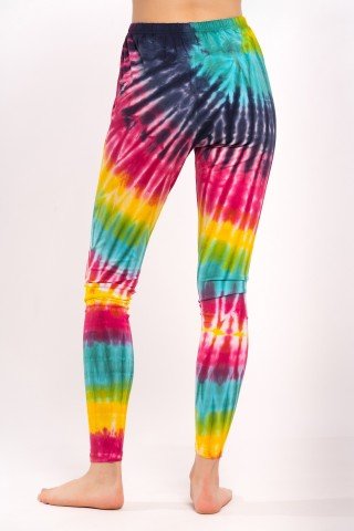 Pantaloni leggings tye-dye curcubeu