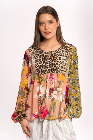 Bluza din matase Mix Print