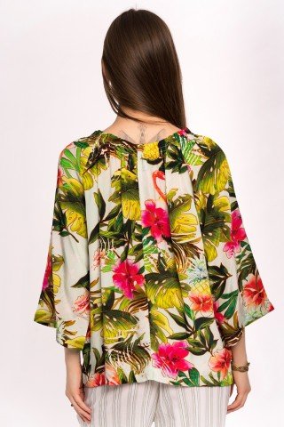 Bluza din matase verde Flamingo