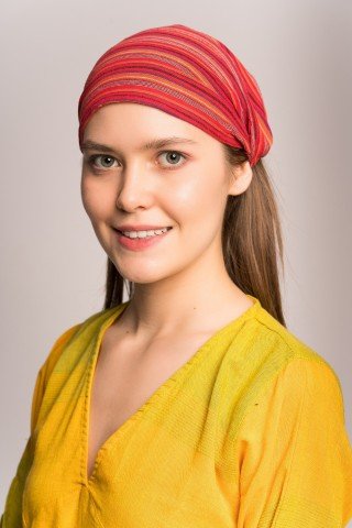 Bandana rosie cu dungi