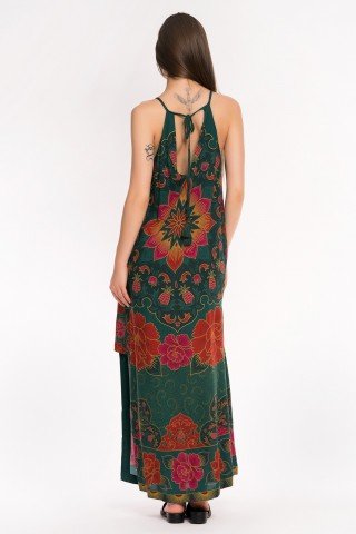 Rochie lunga verde Wild Lotus