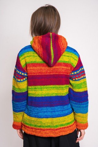 Jacheta unisex din lana cu polar Big Rainbow
