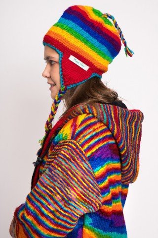 Caciula lana cu dublura de polar Rainbow