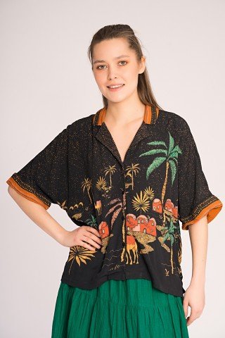 Camasa neagra cu maneca scurta DesertNight