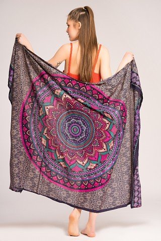 Sarong mov cu floare de lotus roz