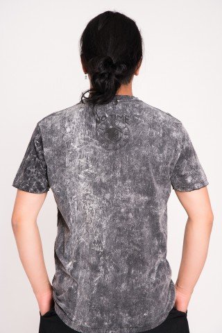 Tricou negru stone wash Elian