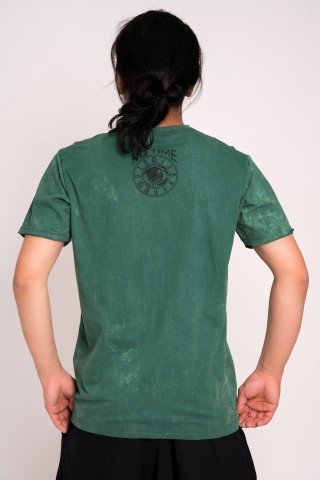 Tricou verde stone wash  Happy Style