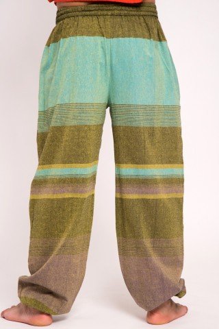 Pantaloni verzi cu siret si elastic Wild Sea