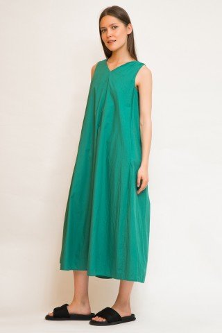 Rochie supradimensionata verde din bumbac