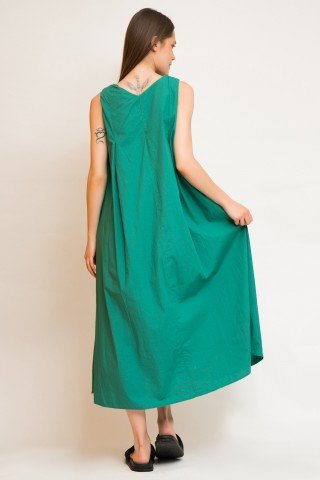 Rochie supradimensionata verde din bumbac