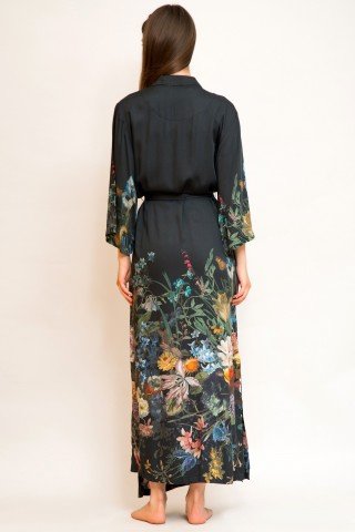 Kimono lung matasos cu imprimeu floral