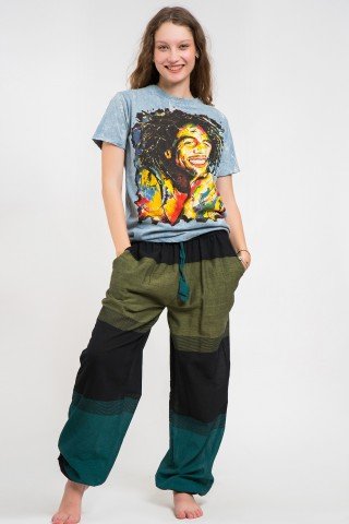 Tricou unisex stone wash blue Bob Marley