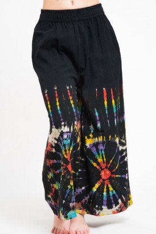 Pantaloni culotte negri tye dye