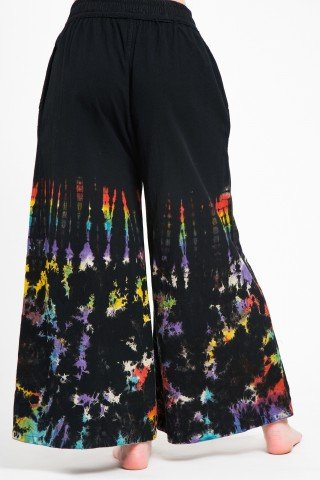 Pantaloni culotte negri tye dye