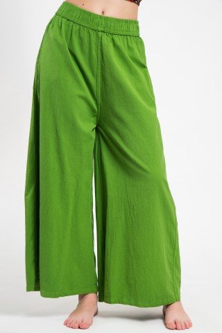 Pantaloni Culotte verde crud