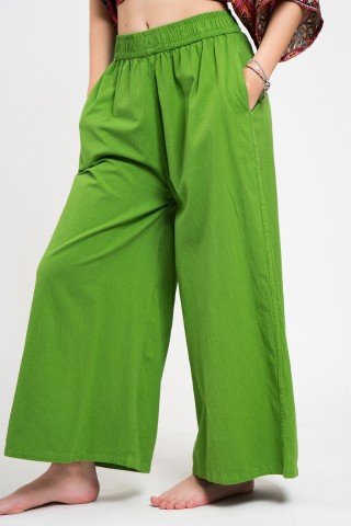 Pantaloni Culotte verde crud