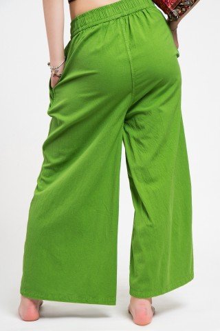 Pantaloni Culotte verde crud