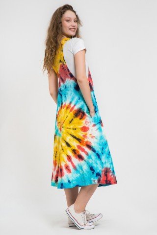 Rochie tip sarafan tye dye rainbow