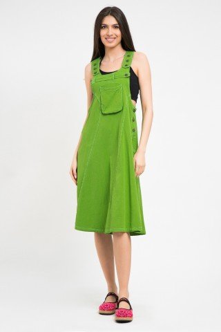 Rochie stil sarafan verde crud