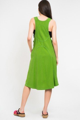 Rochie stil sarafan verde crud