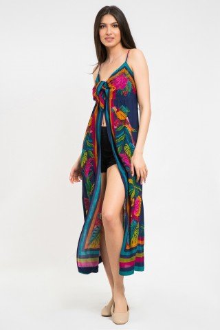 Rochie top bleumarin  jungle print