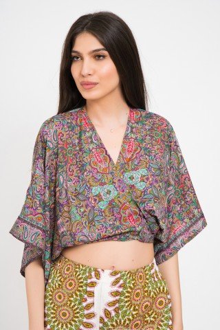 Bluza petrecuta cu maneci kimono